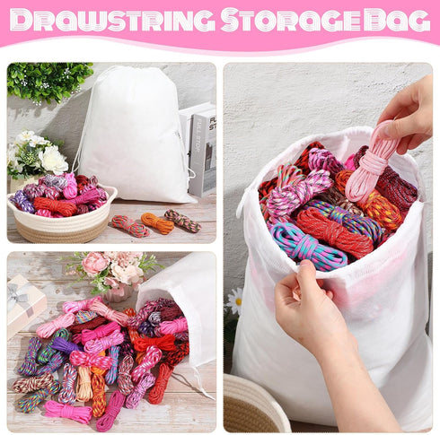 80 550, 10ft Riakrum Pcs Paracord Each Multifunction Paracord Ropes Combo Crafting Kits with Drawstring Bag for Making