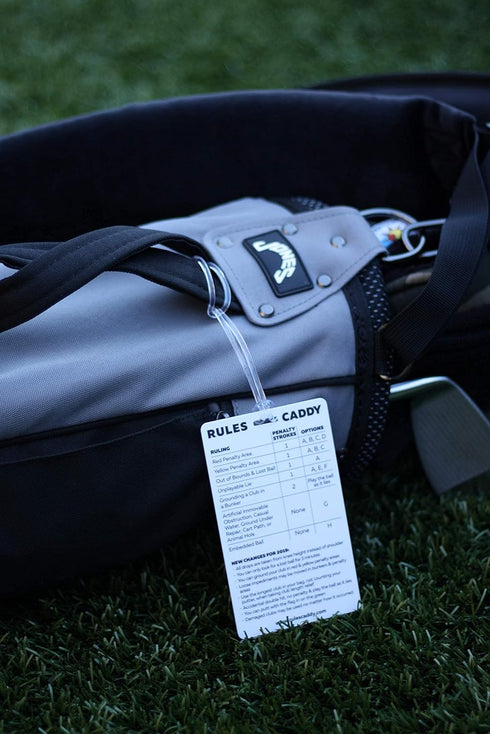 Rules Caddy - Simplify The Rules of Golf - Golf Bag Tag Accessory, Training Aid, Quick Reference Guide