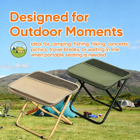 2026 12.2in Backpack 265lbs Backpack Upgraded Large Foldable Stool, Ultralight Portable Chair with Carry Bag