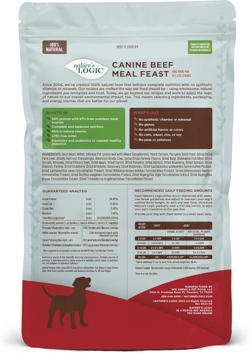 Nature's Logic Canine Beef Meal Feast, 4.4 lbs
