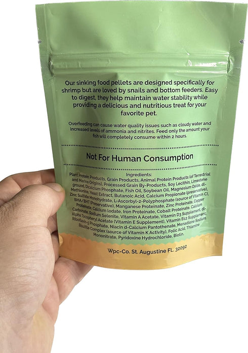 Sinking Pellets Aquarium Shrimp Food - Complete Nutrition for Tropical Shrimp, Snail, Bottom Feeders