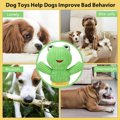 Dog Squeak Toys, Durable Plush Toy with Crinkle Paper, Interactive Chew Toys for Small, Medium, and Large Dogs
