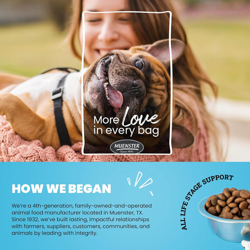 Muenster Ancient Grains Dog Food (4lb) - Ocean Fish Dry Dog Food for Large Dogs – Gluten Free, Non-GMO High Protein