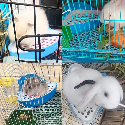 kathson Small Litter Box, Guinea Pig Litter Tray for Ferret Potty Training, Corner Litter Pan