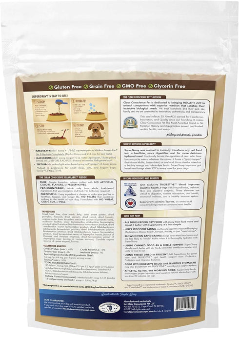 SuperGravy PAW Jus - Natural Dog Food Gravy Topper, Human Grade Kibble Seasoning for Picky Eaters, Gluten Free & Grain