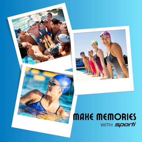Sporti Silicone Swim Cap for Women and Men, Adult, Lightweight, Non-Slip, Protects Hair