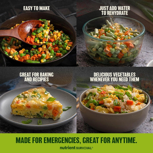#10 25-Year Freeze-Dried Mixed Vegetables Can | Shelf Life | Emergency Food | Premium Non-GMO Blend