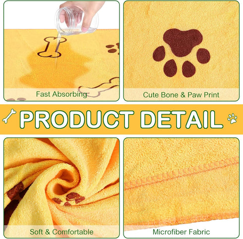 Chumia 8 Pcs Bulk Towels for Drying Dogs, Microfiber Quick Drying Bath Towels for Medium Pets (40 x 24 Inch, Colorful)