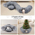 Linen Cat Tunnels with Central Cat Bed, Interactive Cat Toys Detachable Washable Soft Mat Large Indoor Play Tunnel Cave