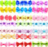 YOY 40pcs / 20 Pairs Adorable Grosgrain Ribbon Pet Dog Hair Bows - Rubber Bands for Puppy Topknot Cat Kitty Doggy