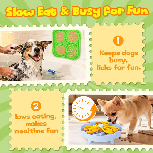 10-Pack Set Forfon Curated Dog Puzzle Toys for Boredom and Mental Stimulation, Enrichment Toy with Slow Feeder Bowl