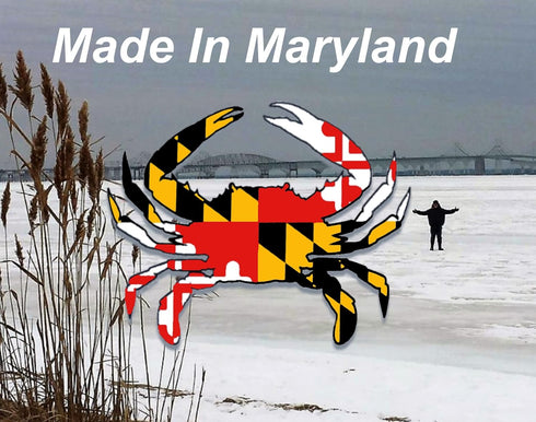Generic 7 5.5 Maryland Crab Sticker ( x ) MD State Flag Decal Wheezeway