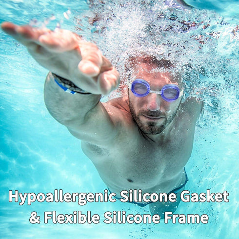 Water Gear No-Leak Anti-Fog Goggles - Adjustable Split Headband, UV Protection, Wide Angle Lens