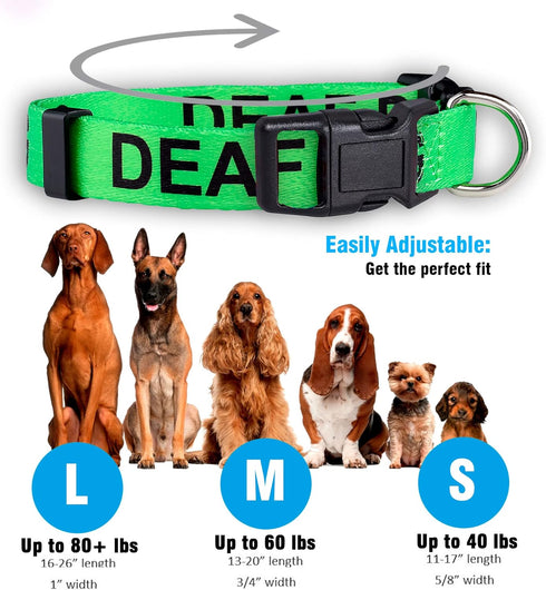 Hard of Hearing Warning Deaf Dog Collar (Small)