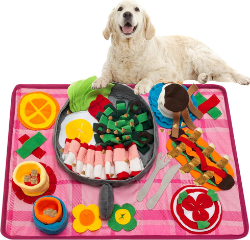 Snuffle Mat for Dogs, Interactive Slow Feeding Mat Toy for Small &