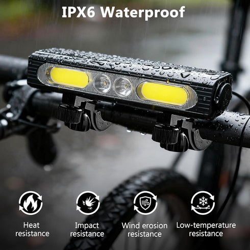 Heeykeey Riding,1500 Lights,IPX6 Bike Lights for Night Lumens High&Low Beam Front Light, OLED Display USB-C