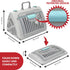 SportPet Designs Foldable Travel Cat Carrier with Waterproof Bed, Front Door Plastic Collapsible Carrier, Gray
