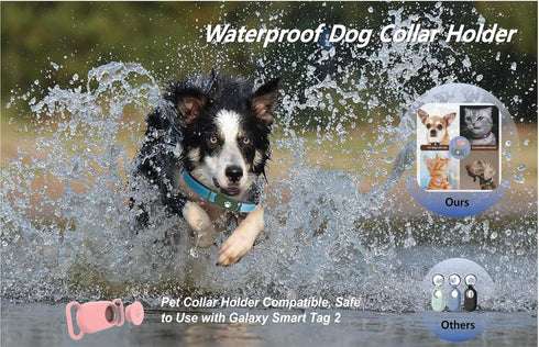 5 Pack Dog Collar Holder Compatible with Samsung Galaxy Smarttag 2,Waterproof Silicone Tracker Case Holder for Samsung Galaxy Smart Tag 2,Anti-Scratch Pet Dog Cat Collar Smarttag2 Case