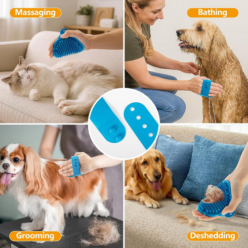 6PCS Set, ondware Dog Bath Brush Dogs Scrubber for Short and Long Haired Dogs, Dog Shampoo Brush for Shedding, Bathing