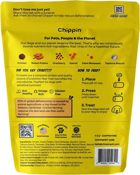 Cricket & Sweet Potato Soft Dog Training Treat (5oz, 1-Pack) - Hypoallergenic Novel Protein Treat for Dogs