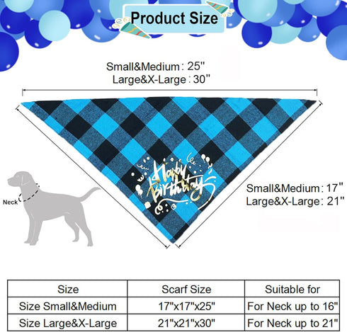 ADOGGYGO Dog Birthday Boy Bandana – Puppy 1st Birthday Party Supplies, Pet Party Hat Scarf Bowtie Banner Set for Small