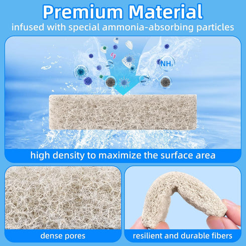 AQUANEAT 6-Pack Replacement Ammonia Reducer Pads for Aqueon QuietFlow 10 LED PRO Aquarium Filter