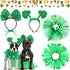 4 Pcs St Patrick's Day Dog Costume - Tutu for Dogs, Sequins Bowtie, Shamrock Headband, Green Puppy Skirt for Irish Party