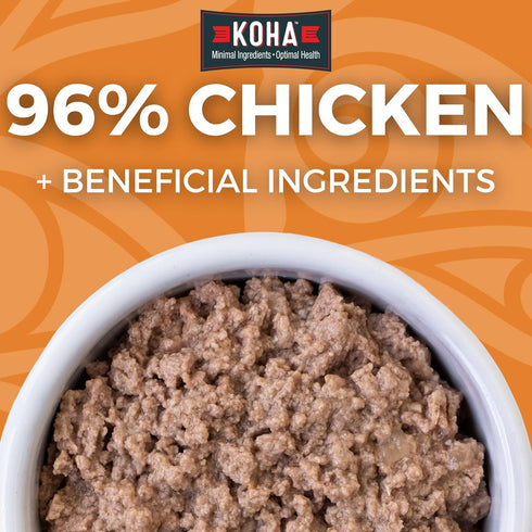 KOHA Limited Ingredient Diet Chicken Pate for Cats - Single Meat Wet Cat Food for Sensitive Stomachs - 3oz Pack of 24