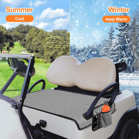 Golf Cart Seat Covers - Towel Blanket with 4 Side Pockets, Fits EZGO, Club Car, Yamaha, and More