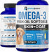 Omega 3 Fish Oil for Dogs, Salmon Oil Supplement for Shedding, Allergy Relief, 90 Fish Oil Pills