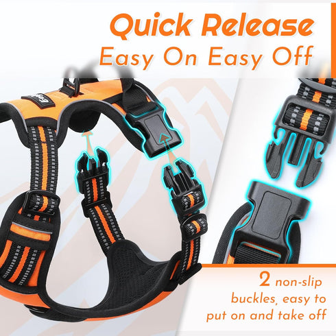 Eagloo Small Dog Harness, No Pull Service Vest with Reflective Strips, Adjustable Comfortable No Choke Pet Harness,