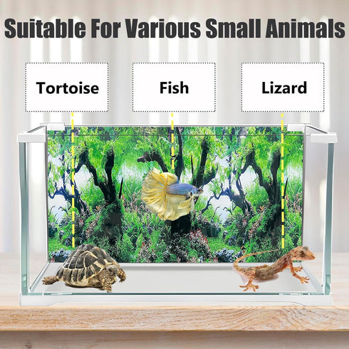 Beach Fish Aquarium Background Poster for 10-20 Gallon Tank, Double Sided Fish Tank Stickers