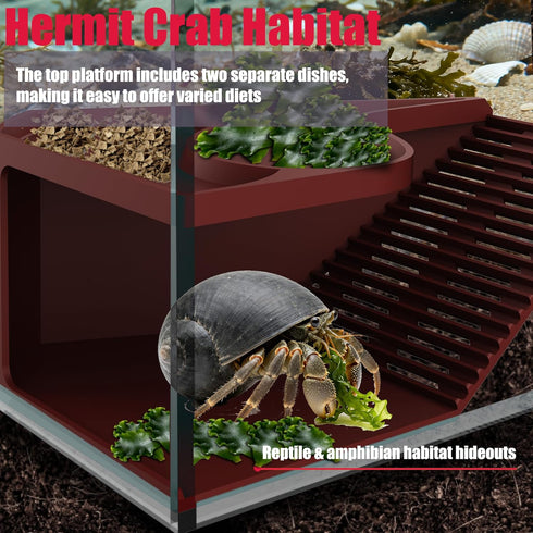 UNISOLODECHO Hermit Crab Hideout with Climbing Tunnel | Hermit Crab Climbing Toys| Hermit Crab Water Tank Accessories