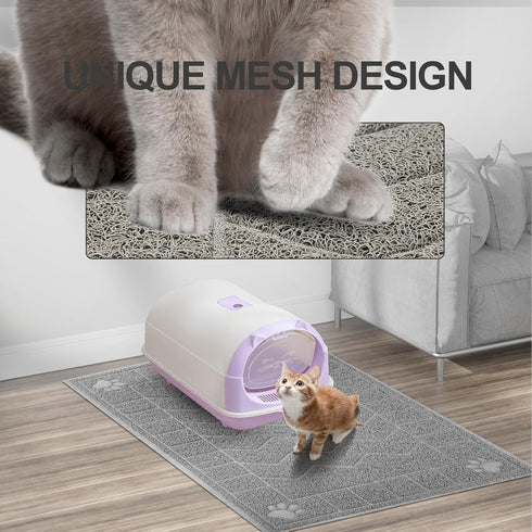 Motsamla 35" 24" Cat Litter Mat, Litter Trapping Mat Soft on Kitty Paws, x Kitten Litter Box Mat for Cleaner Floors