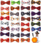 30 Pieces Halloween Fall Dog Bow Ties, Slide Collar Attachments with Elastic Bands for Pet Grooming Accessories