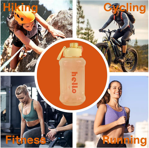 HFZDREDFLOW 33.8OZ) Sports Water Bottle Leak-Proof Design Large Capacity Food-Grade Material Volume Markings Includes