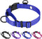 Adjustable Reflective Nylon Martingale Dog Collar, No Pull Choker for Medium Large Dogs, Navy Blue (L)