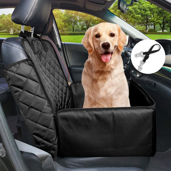 Flow.month Pet Front Seat Cover Pet Booster Seat,Deluxe 2 in 1 Dog Seat