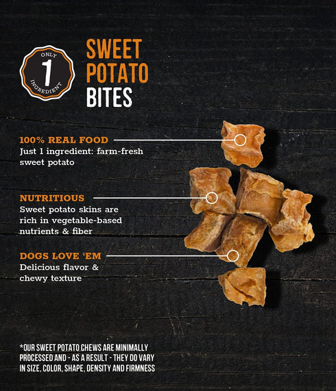 Wholesome Pride 100% All-Natural Sweet Potato Bites Dog Treats, 8 oz