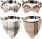 4 Pieces Bow Tie Cat Collar Bandana, Breakaway Pet Collar Bandana with Classic Plaid Adjustable Cat Collar with Scarf