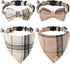 4 Pieces Bow Tie Cat Collar Bandana, Breakaway Pet Collar Bandana with Classic Plaid Adjustable Cat Collar with Scarf