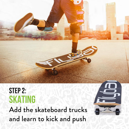 Flybar 3 in-1 Learn to Skate – Complete Skateboard for Beginners, Balance Board, Accessories, Learn Tricks Fast