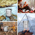 LIXADA Camping Cup Pot - 750ml Stainless Steel Water Cup with Foldable Handles and Lid for Outdoor Use