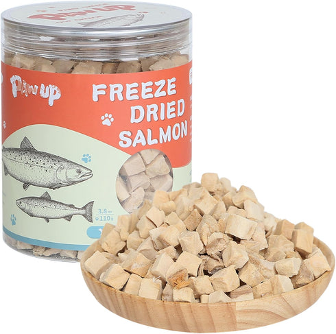 PAWUP Freeze Dried Salmon Dog Treats, Single Ingredient Salmon Treats for Dogs,