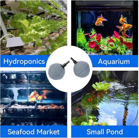 AQUANEAT 2 Inch Air Stones for Ponds, Long Lasting Aerator Oxygen Diffuser for Aquariums and Hydroponics