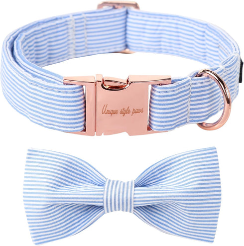 Unique Style Paws Pet Bowtie Dog Collar - Soft & Comfy Gift for Dogs and Cats, 6 Sizes and 7 Patterns