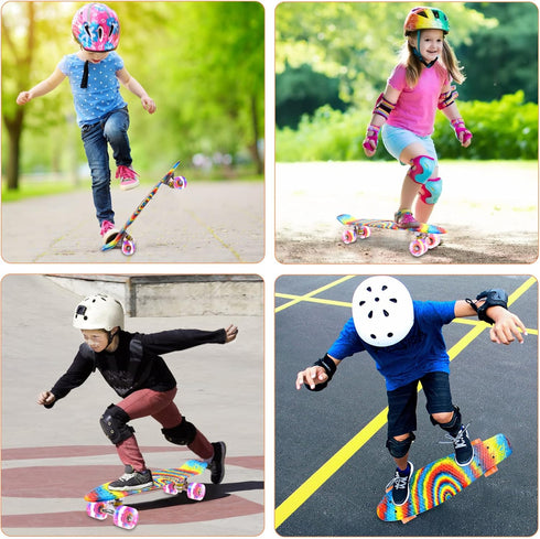 Skateboards, 22" Complete Mini Cruiser for Kids with Colorful Flashing Wheels, Perfect Gift