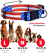Native Pup American Flag Dog Collar, Red White and Blue, Adjustable for Small, Medium, Large Breed Dogs (Large, Flag I)