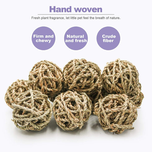 Bac-kitchen 10 Chinchilla Accessories(10Pcs) Pcs Small Animals Play Balls Rolling Activity Chew Toys Gnawing Treats