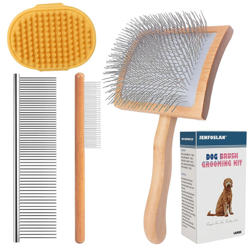 JENFOSLAN Slicker Brush for Dogs, Professional Dog Grooming Brush for Golden Doodle &